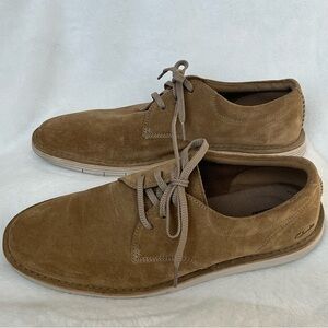 Clarks Men's Forge Vibe Tan Suede Leather Casual Oxford Shoe Size 10.5